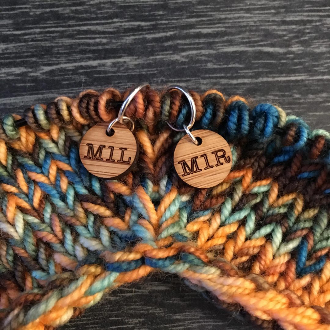 Sweater knitter’s notion bundle stitch markers, gauge and box