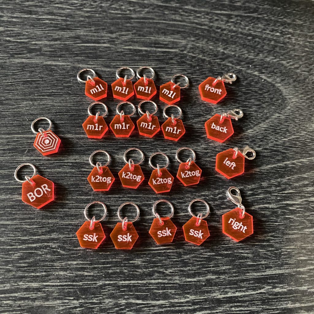 Sweater set clasp and stitch markers